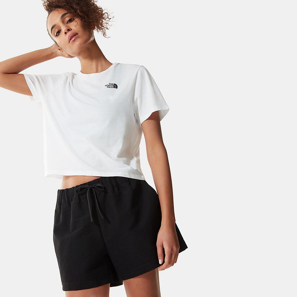 The North Face T-Shirts Womens Australia - The North Face Foundation Cropped White Running & Trainin